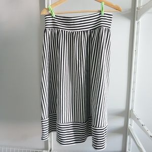 White and black striped skirt